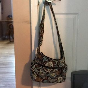 Blue, White, and Brown Vera Bradley Shoulder Bag
